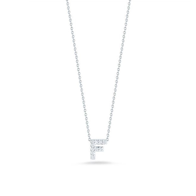 Roberto Coin Tiny Treasures White Gold "Love Letter" Initial Pendant